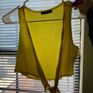 SHEIN front tie crop top